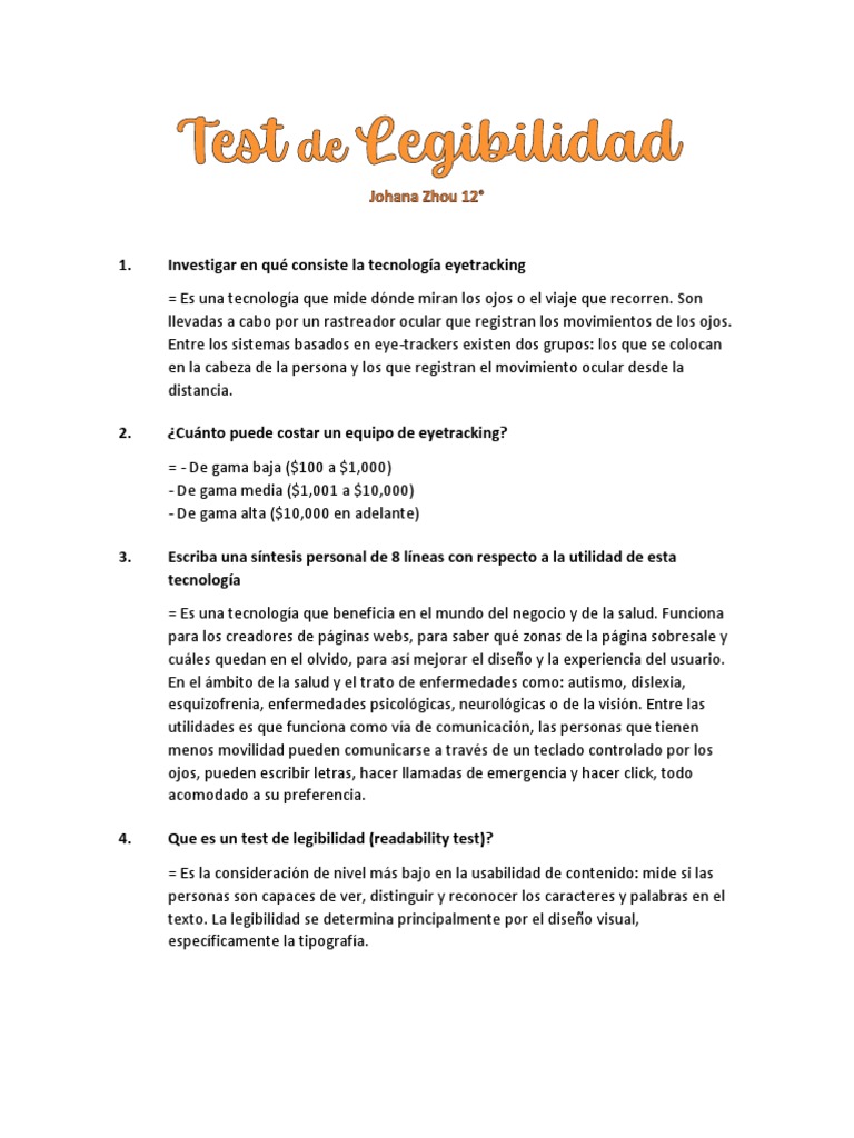 Análisis de Pruebas de Legibilidad | PDF