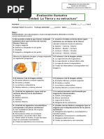 CIENCIAS Evaluación Sumativa Unidad La Tierra y Su Estructura