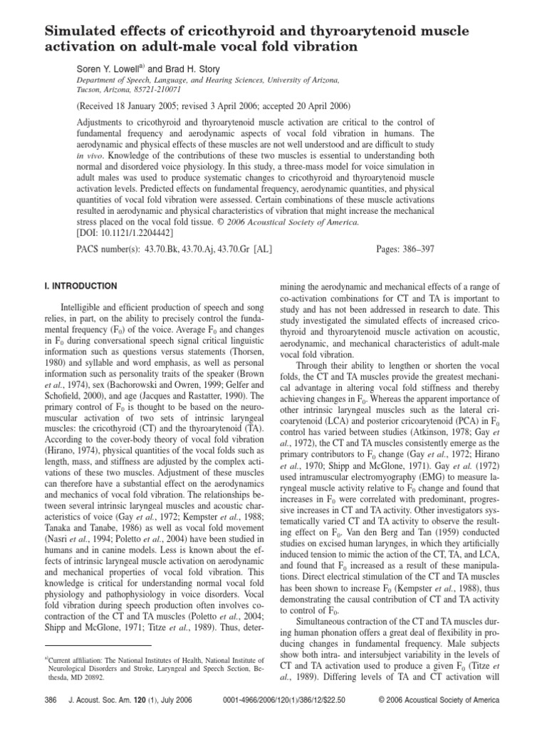 Simulated Effects of Cricothyroid and Thyroarytenoid Muscle Activation