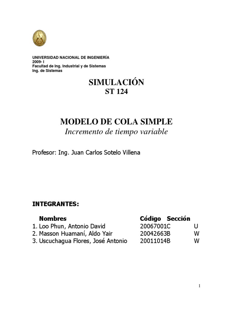 Simulación de Una Cola Simple | PDF | Distribución de probabilidad ...