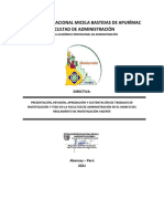 Directiva Del Reglamento de Investigación Aplicado en La Facultad de Administración