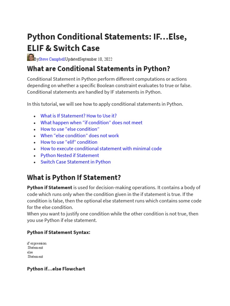 L1 Conditional Statements | PDF | Python (Programming Language ...
