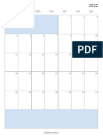 July - Dec 2022 Monthly Calendar Planner Portrait Monday Blue
