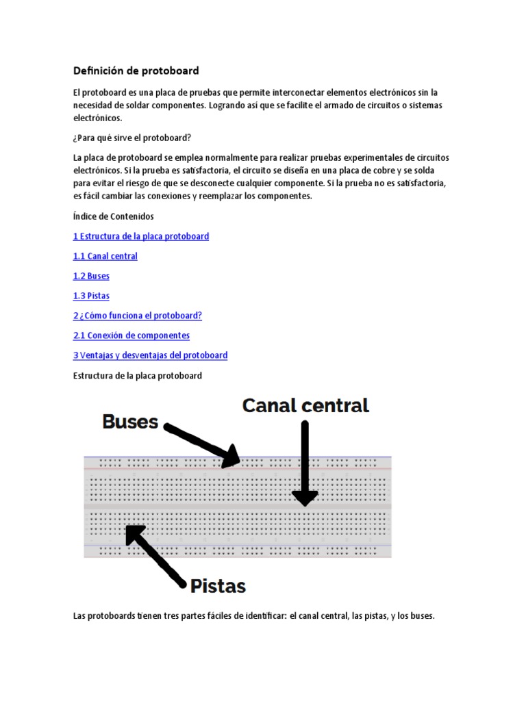 Definición de Protoboard PDF Ingeniería Informática