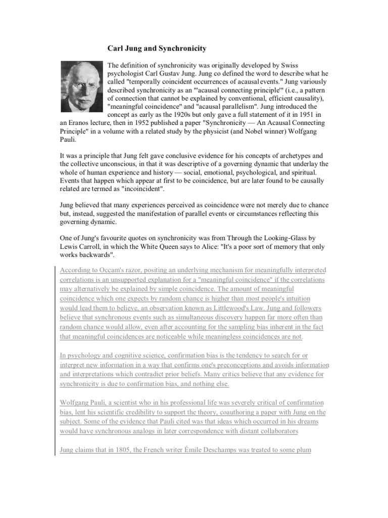 Carl Jung and Synchronicity PDF Synchronicity Academic Discipline