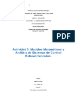 Odelos Matemáticos y Análisis de Sistemas de Control Retroalimentados.