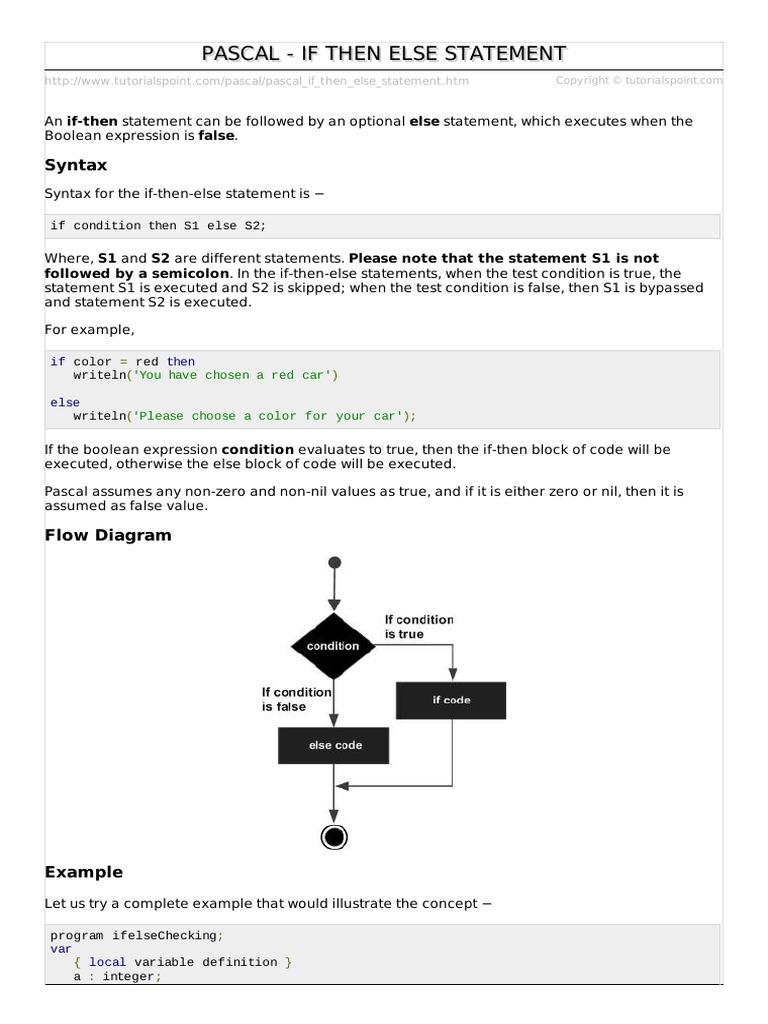 Pascal If Then Else Statement | Download Free PDF | Boolean Data Type ...