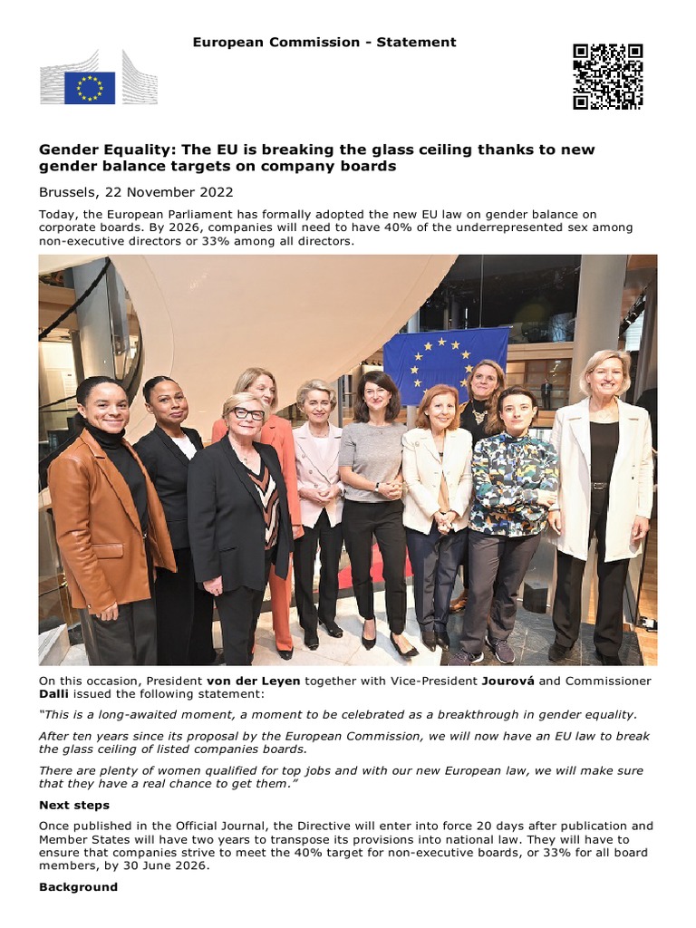 Gender Equality The EU Is Breaking The Glass Ceiling Thanks To New