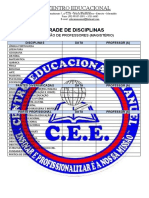 Grade de Disciplinas Magistério