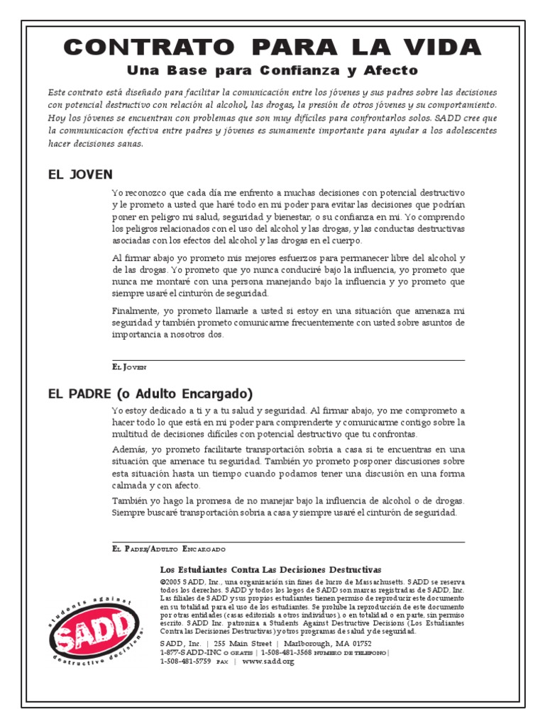 Spanish Contract For Life PDF