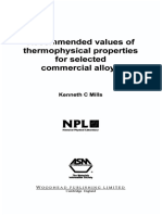 K C Mills Recommended Values of Thermophysical Properties For Selected Commercial Alloys 2002 2
