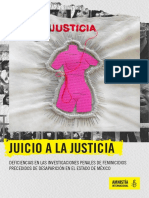 Amnistía Internacional - Juicio a la justicia. Deficiencias en feminicidios