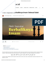 Fikih Seputar Berbaliknya Imam Selesai Salat