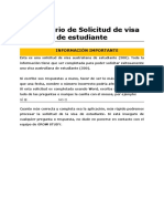Formulario de Solicitud de Visa de Estudiante OFFSHORE