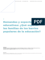 Demandas y Expectativas Educativas: ¿Qué Esperan Las Familias de Los Barrios Populares de La Educación?
