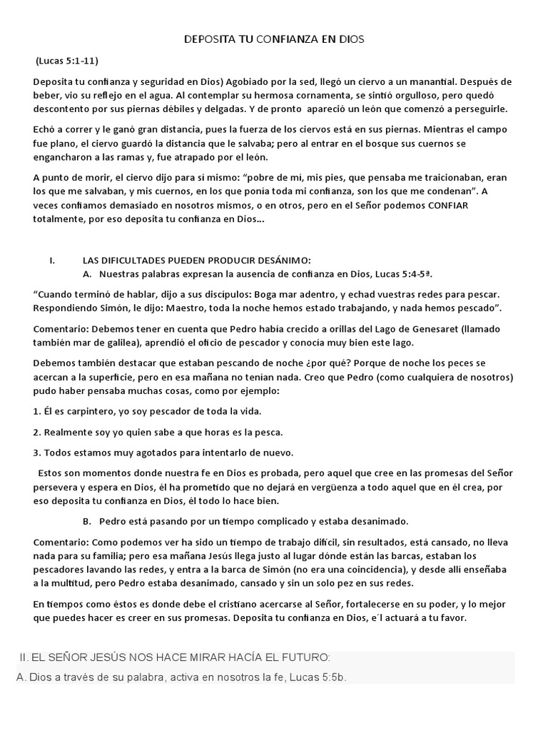 Deposita Tu Confianza en Dios | PDF | San Pedro | Jesús