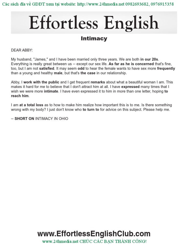 Intimacy Text | PDF