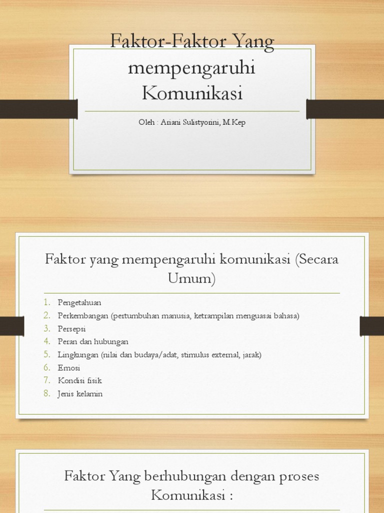 Faktor-Faktor Yang Mempengaruhi Komunikasi | PDF | Sains & Matematika