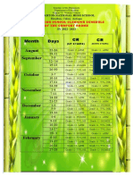 Cleaning Schedule CR SY 2022 - 2023