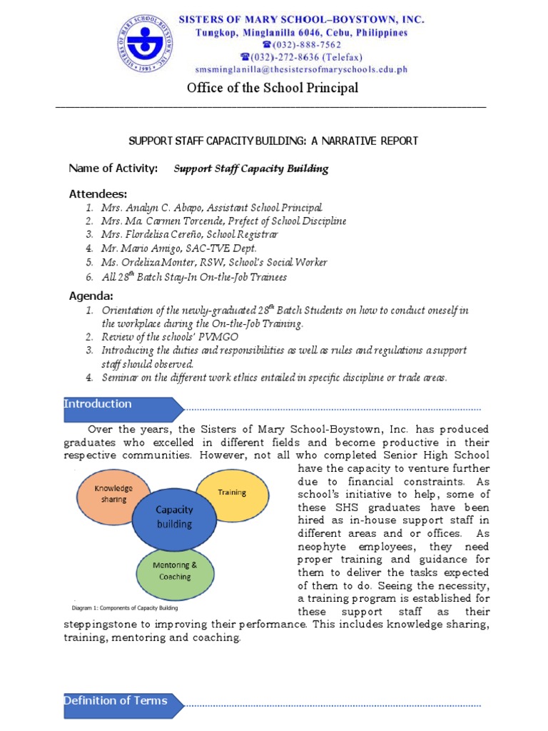 OJT Support Staff Orientation Report | PDF | Teachers | Mentorship