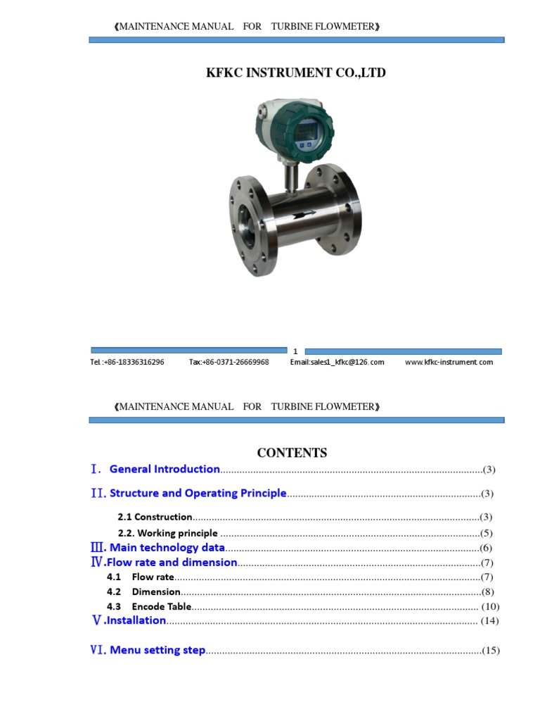 Turbine Flow Meter Pdf Flow Measurement Physical Quantities
