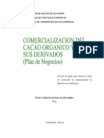 Comercialización Del Cacao Orgánico y Sus Derivados (Plan de Negociosd)