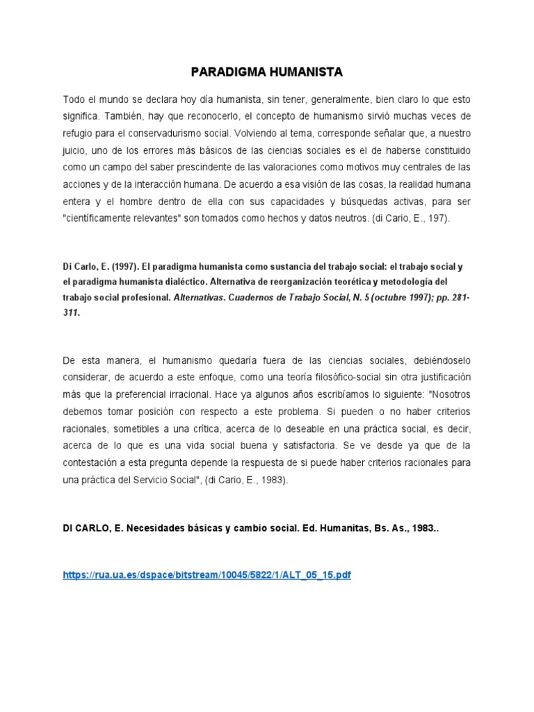 Paradigma Humanista | PDF | Complejidad | Paradigma