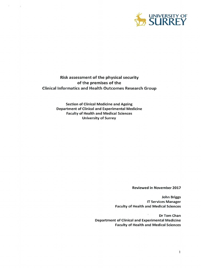 Risk Assessment of Physical Security V3.2 2017 20 Signed | PDF