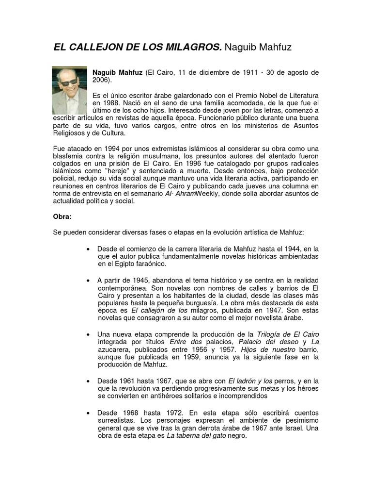 El Callejon de Los Milagros PDF