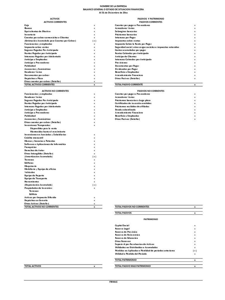 Balance General y Estado de Resultados | PDF