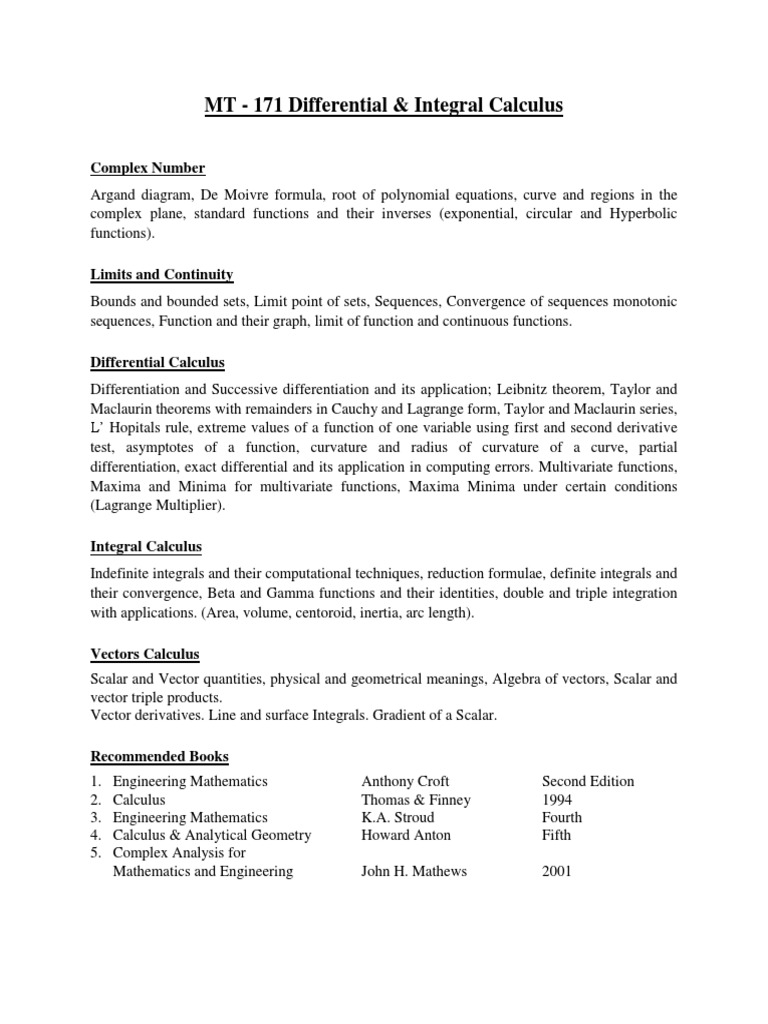 MT 171 | PDF