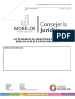 Ley de Ingresos Del Municipio de Ocuituco, Morelos, para El Ejercicio Fiscal 2018