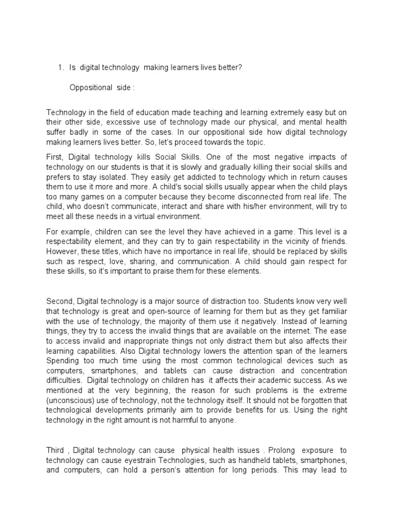 Impact of Digital Tech on Children's Lives | PDF | Schools | Learning
