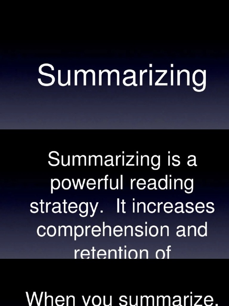 Summarizing | PDF
