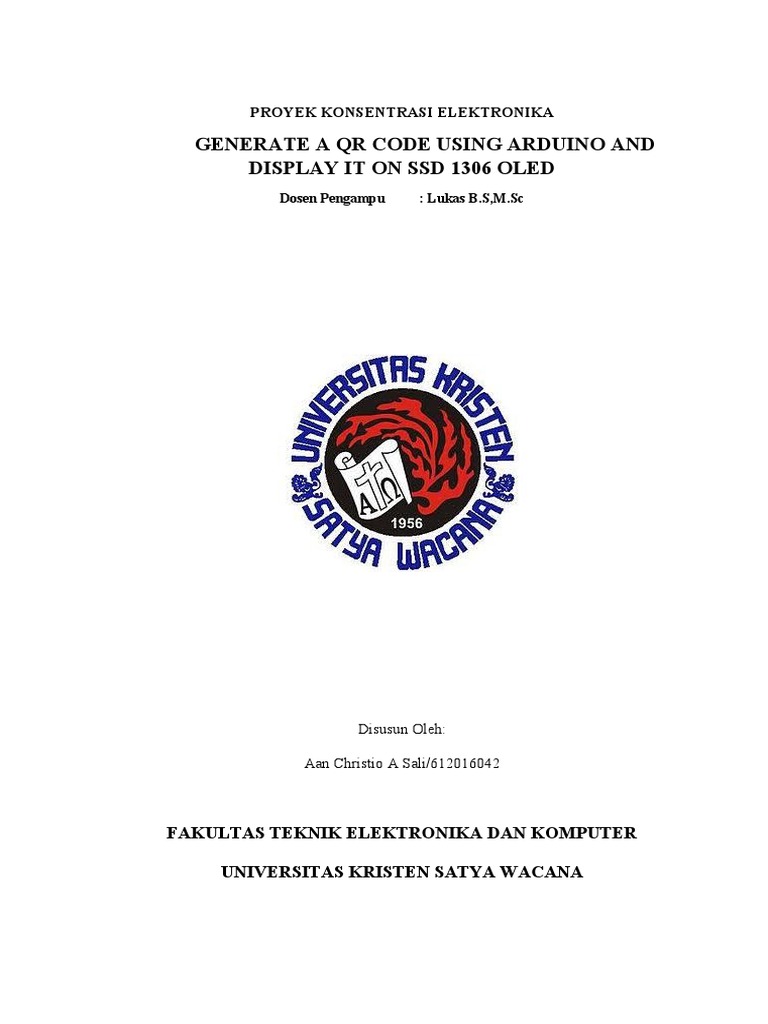 Generate Code QR Menggunakan Arduino Dan SSD | PDF