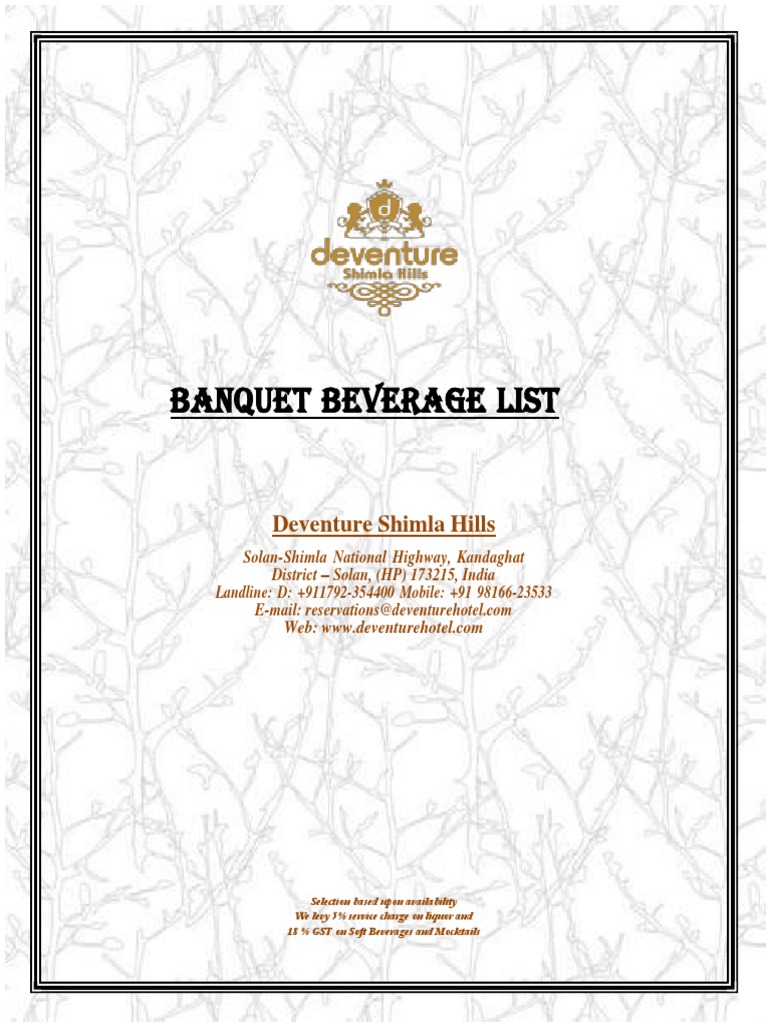 Banquet Beverage Menu 2223 PDF Soft Drink Drink