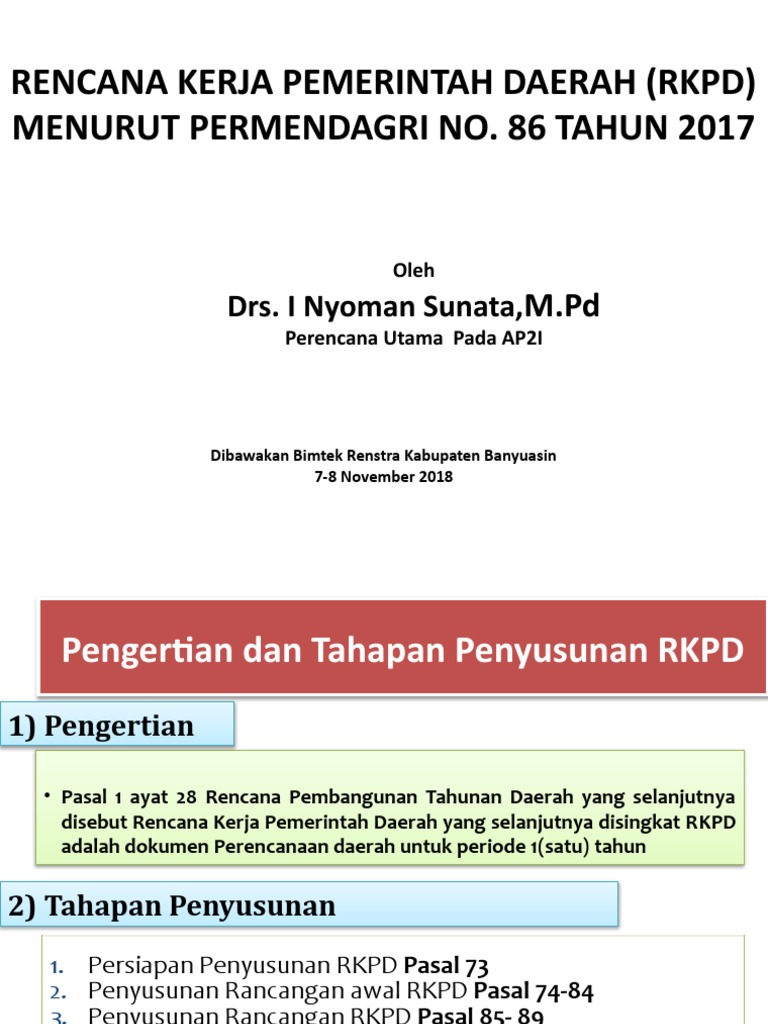 Tahapan Penyusunan RKPD 2017 | PDF