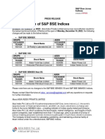 Reconstitution of S&P BSE Indices: Press Release