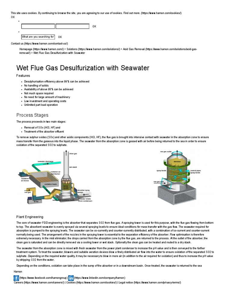 Wet Flue Gas Desulfurization With Seawater | PDF | Science ...