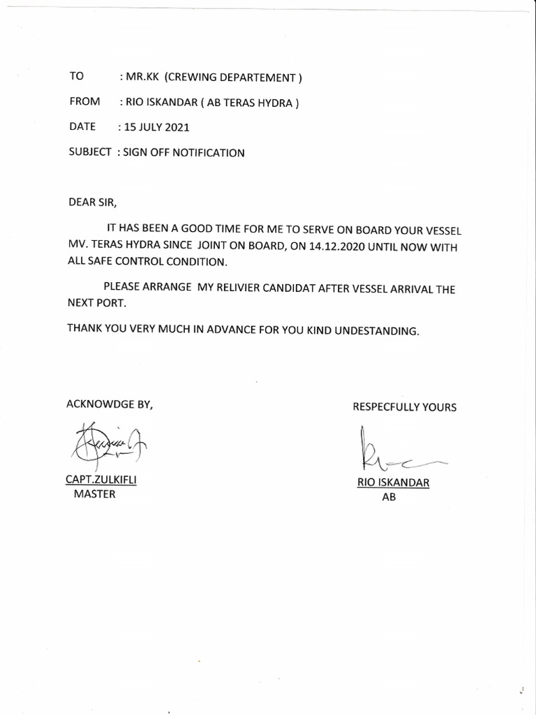 Sign Off Ab | PDF