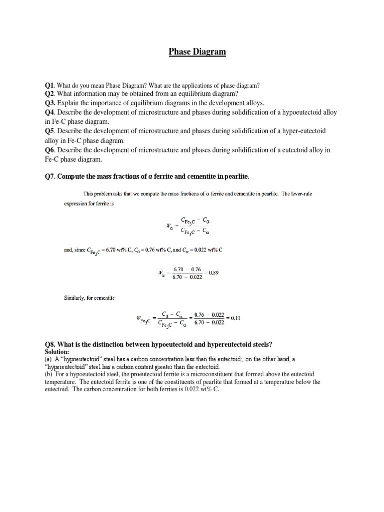 Iron-Carbon Phase Diagram Insights | PDF | Heat Treating | Continuum ...