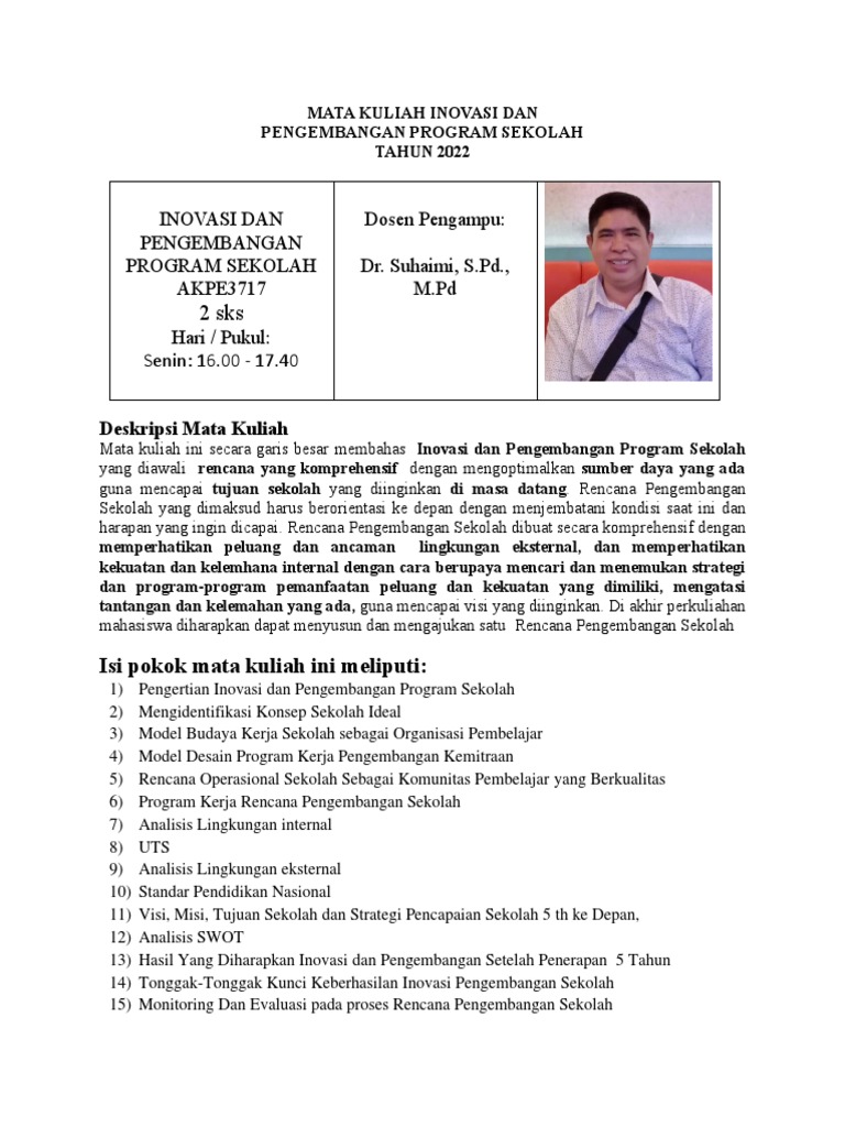 Inovasi dan Pengembangan Sekolah 2022 | PDF | Karier & Perkembangan