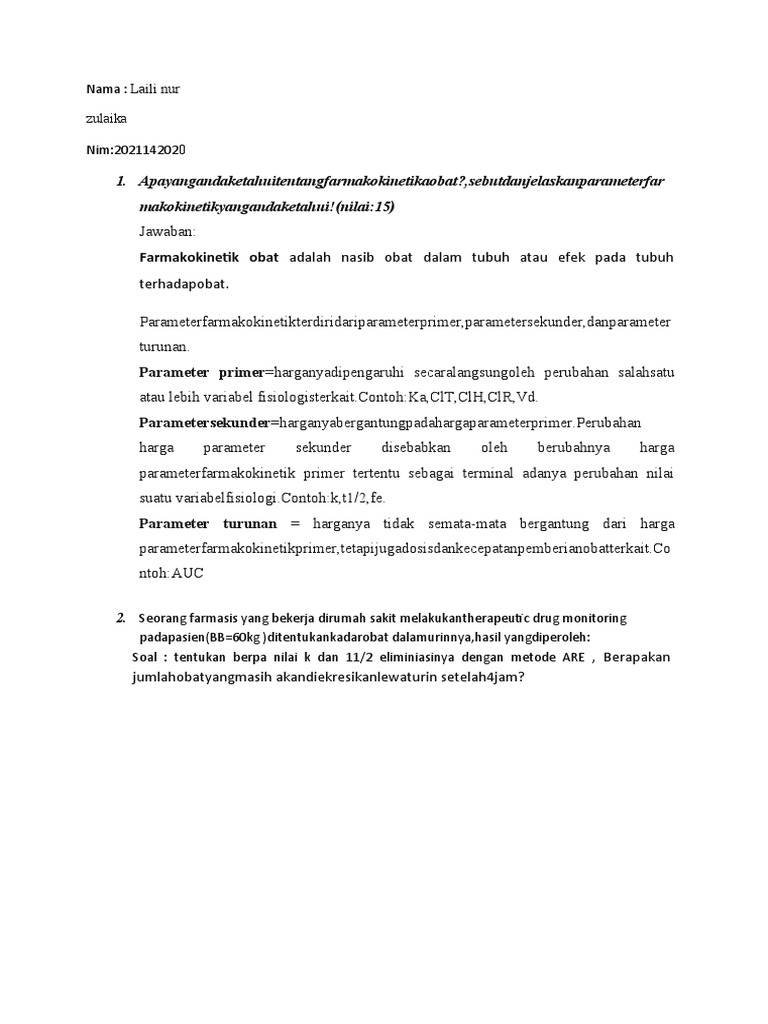 Pharmakokinetik Obat Pdf