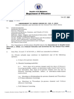 Dept Ed Amendment On DepEd Order N0.034 S 2022