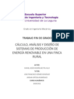 Calculo, analisis y diseno de sistemas de produccion de energia renovable en una finca rural. 