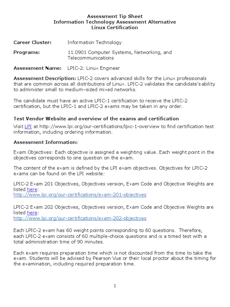 Lpi Lpic 2 Certifications Tip Sheet 120921 Download Free Pdf Test