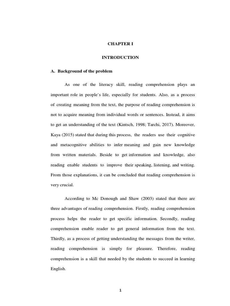 Skripsi pdf reading comprehension narrative