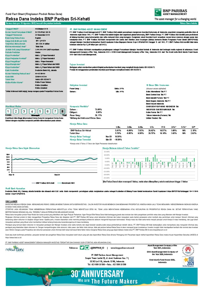 Reksa-Dana-Indeks-Bnp-Paribas-Sri-Kehati-Factsheet 6 | PDF