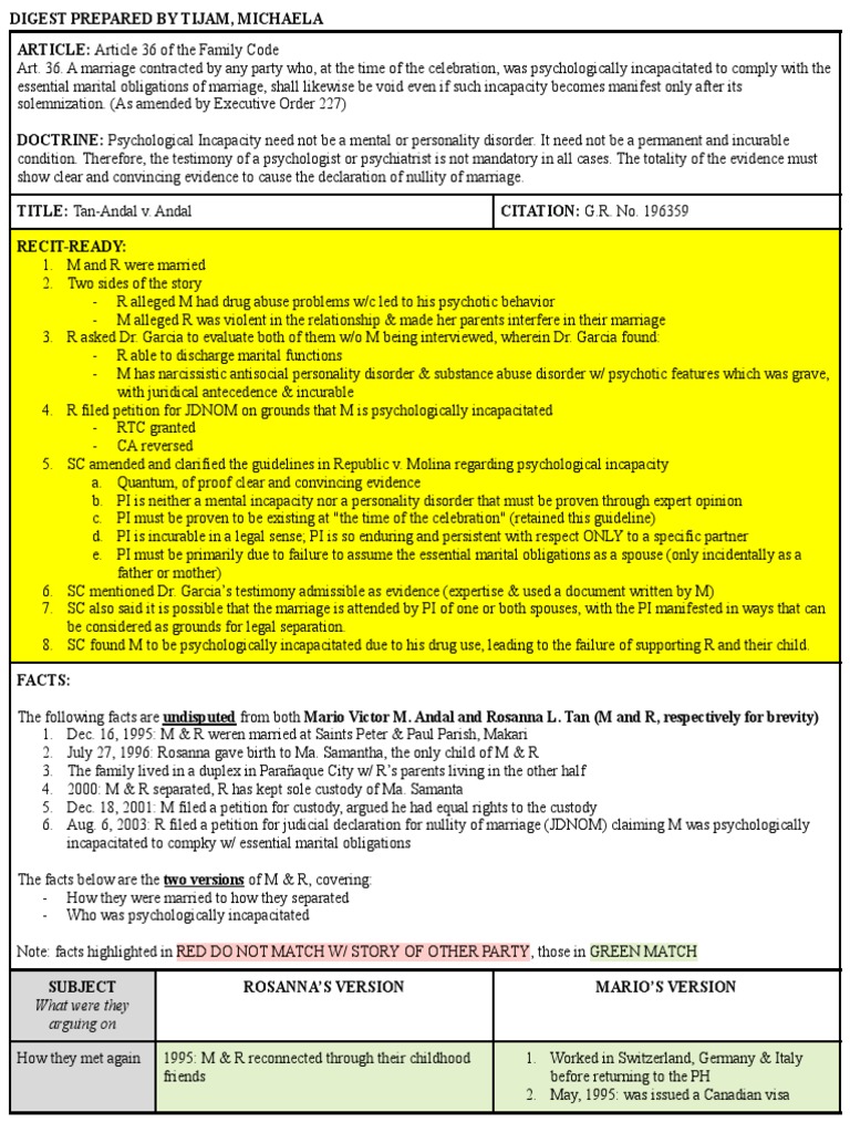 Tan andal v andal pdf burden of proof law marriage