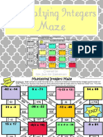 Multiplying Integers Maze